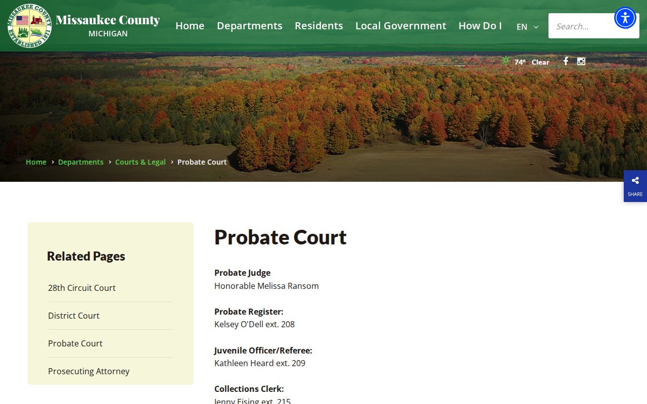Missaukee County bench warrants: the official probate court page
