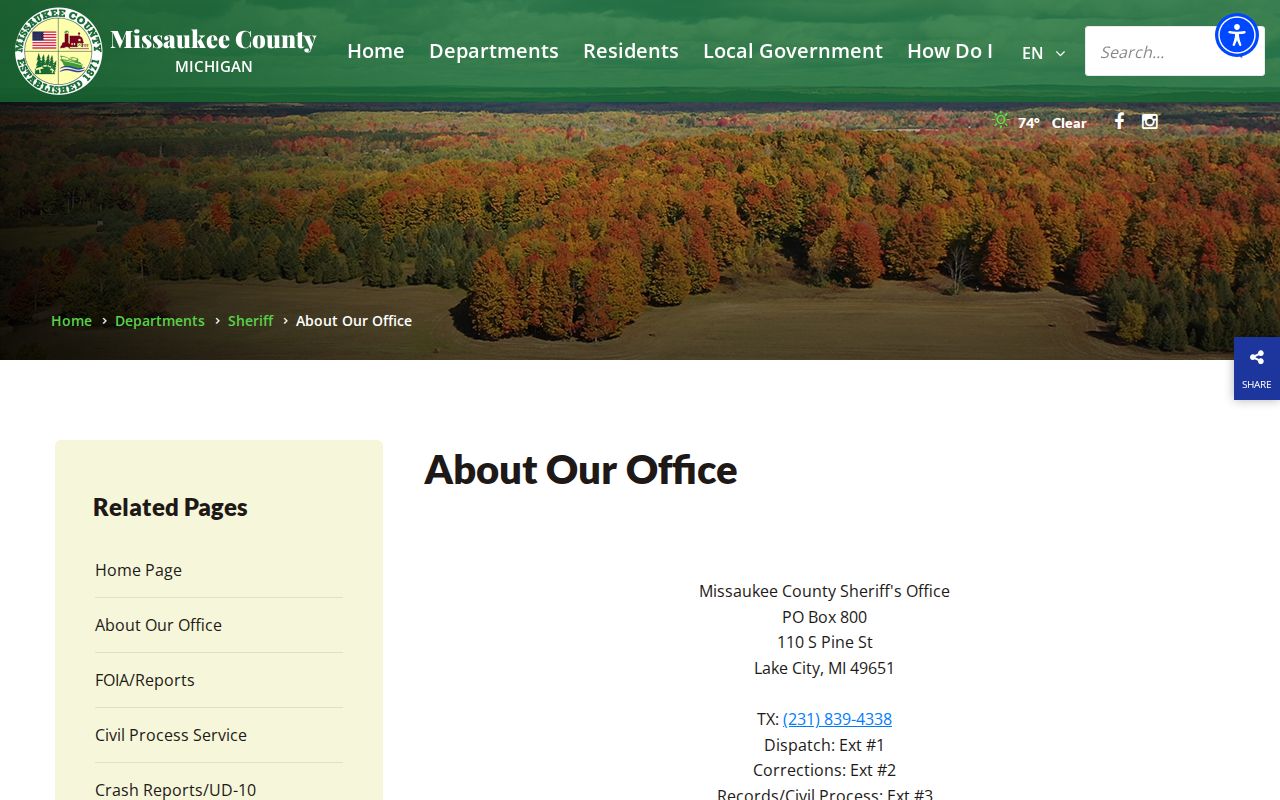 Missaukee County arrest warrants: the official sheriff's office address and contact page