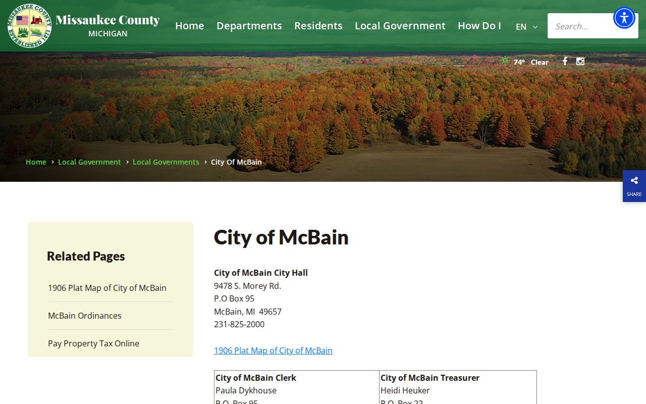 McBain warrant records: the official McBain City Hall and city government page