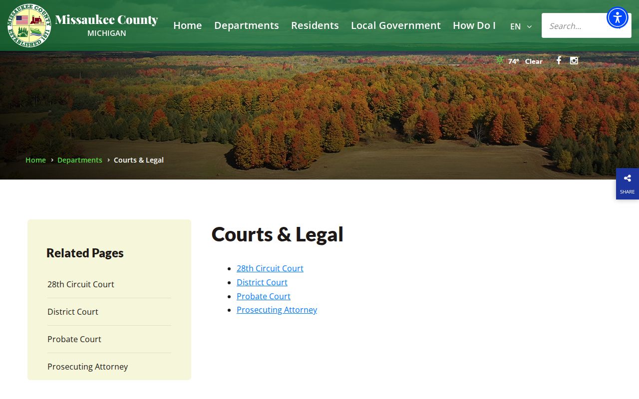 Missaukee County warrant records: the official county courts and legal services page